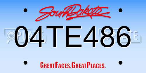 04TE486 South Dakota License Plate