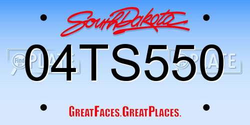 04TS550 South Dakota License Plate