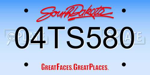 04TS580 South Dakota License Plate