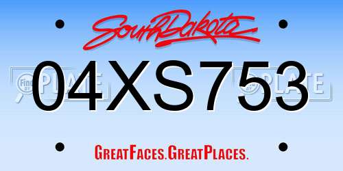 04XS753 South Dakota License Plate