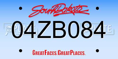 04ZB084 South Dakota License Plate
