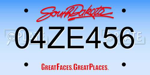 04ZE456 South Dakota License Plate