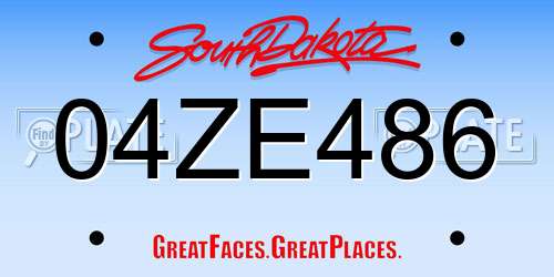 04ZE486 South Dakota License Plate