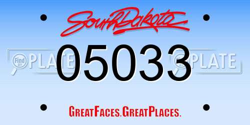 05033 South Dakota License Plate