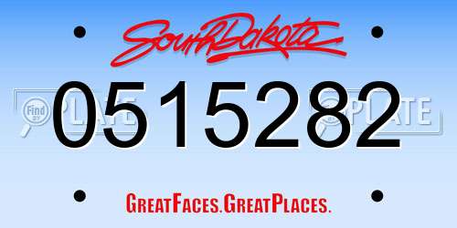 0515282 South Dakota License Plate