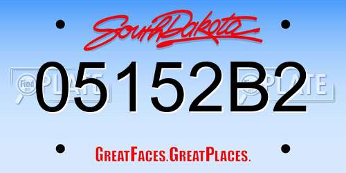 05152B2 South Dakota License Plate