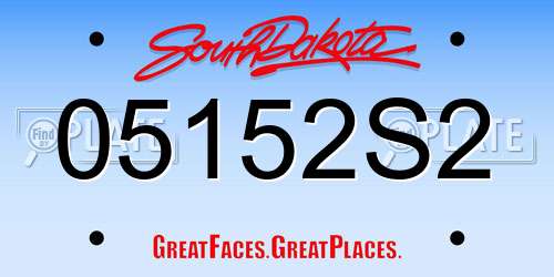 05152S2 South Dakota License Plate