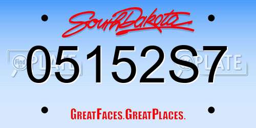 05152S7 South Dakota License Plate