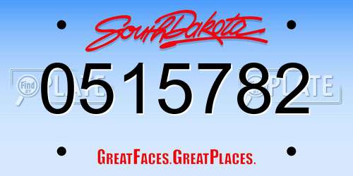 0515782 South Dakota License Plate