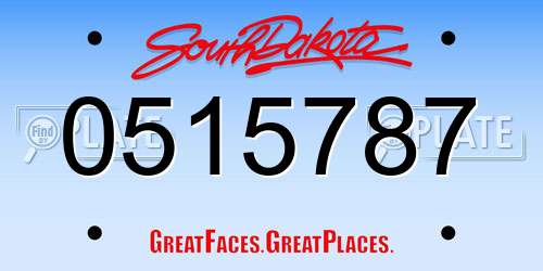 0515787 South Dakota License Plate