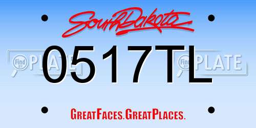 0517TL South Dakota License Plate