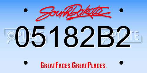 05182B2 South Dakota License Plate