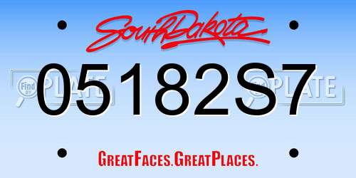 05182S7 South Dakota License Plate