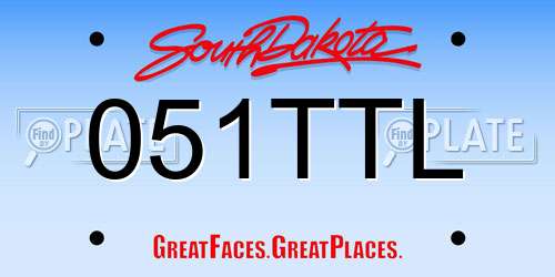051TTL South Dakota License Plate