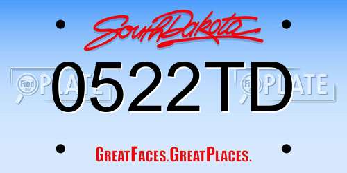 0522TD South Dakota License Plate