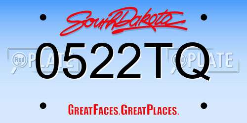 0522TQ South Dakota License Plate