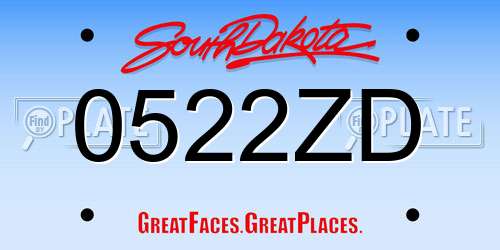0522ZD South Dakota License Plate