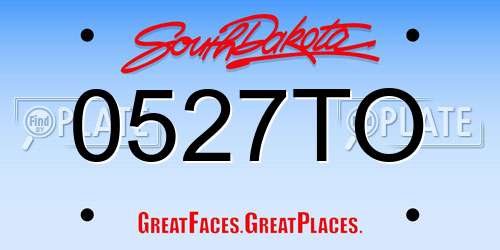 0527TO South Dakota License Plate