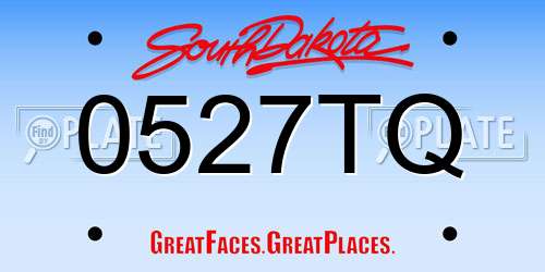 0527TQ South Dakota License Plate