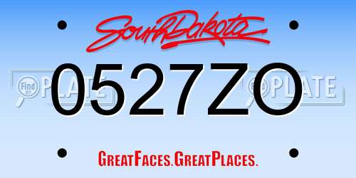 0527ZO South Dakota License Plate