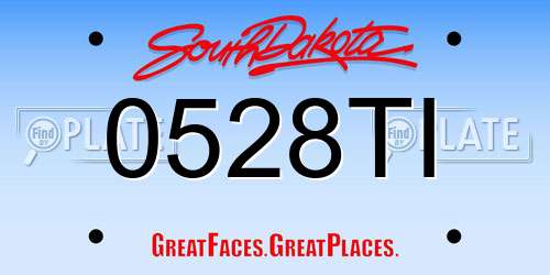 0528TI South Dakota License Plate