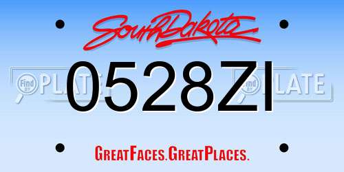 0528ZI South Dakota License Plate