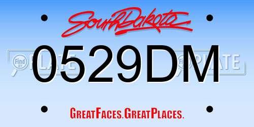 0529DM South Dakota License Plate