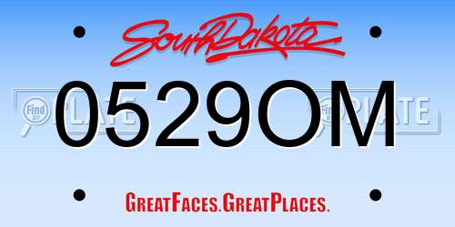0529OM South Dakota License Plate