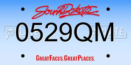 0529QM South Dakota License Plate