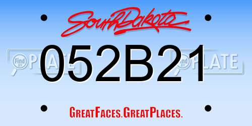 052B21 South Dakota License Plate