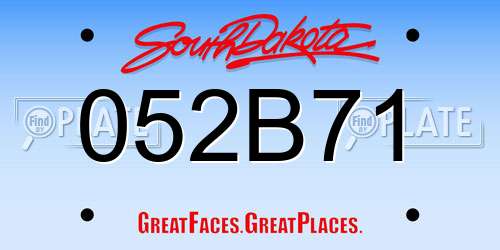 052B71 South Dakota License Plate