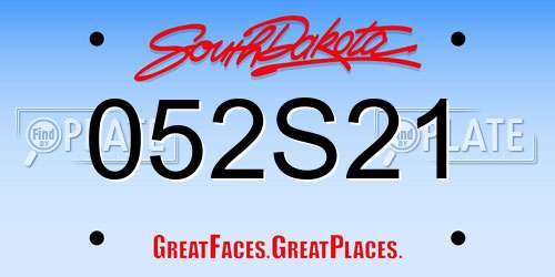 052S21 South Dakota License Plate