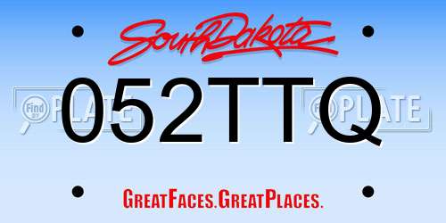 052TTQ South Dakota License Plate