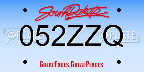 052ZZQ South Dakota License Plate