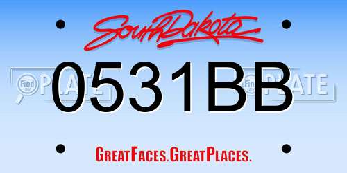 0531BB South Dakota License Plate