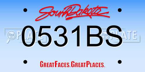 0531BS South Dakota License Plate