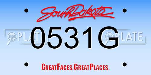 0531G South Dakota License Plate