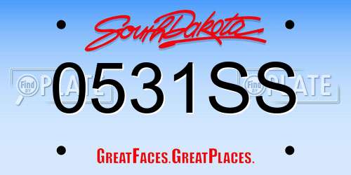 0531SS South Dakota License Plate