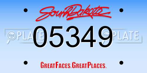 05349 South Dakota License Plate