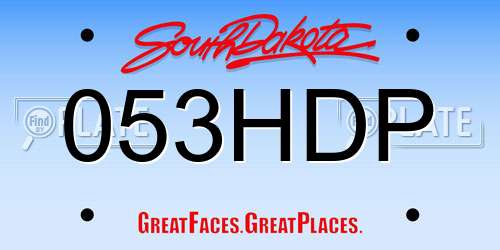 053HDP South Dakota License Plate