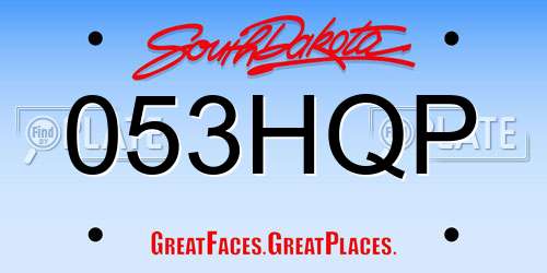 053HQP South Dakota License Plate