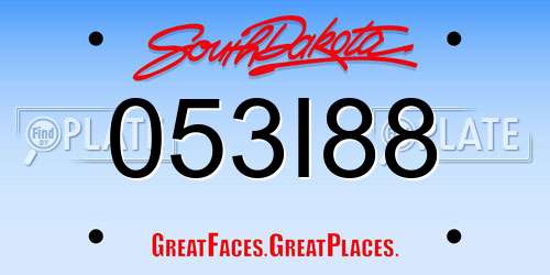 053I88 South Dakota License Plate