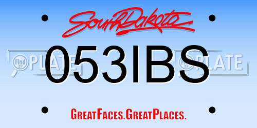 053IBS South Dakota License Plate