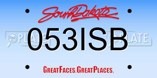 053ISB South Dakota License Plate