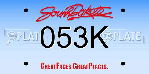 053K South Dakota License Plate