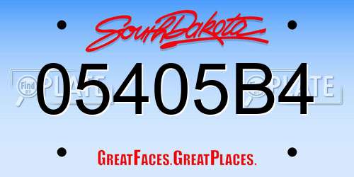 05405B4 South Dakota License Plate