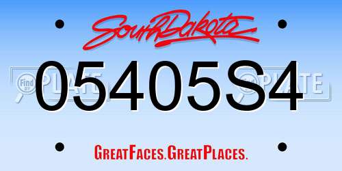 05405S4 South Dakota License Plate