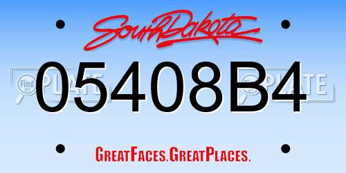 05408B4 South Dakota License Plate