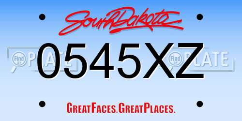 0545XZ South Dakota License Plate