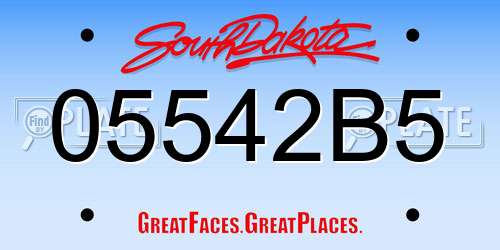 05542B5 South Dakota License Plate